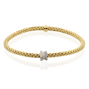 18ct diamond Fope bracelet features round brilliant cut diamonds