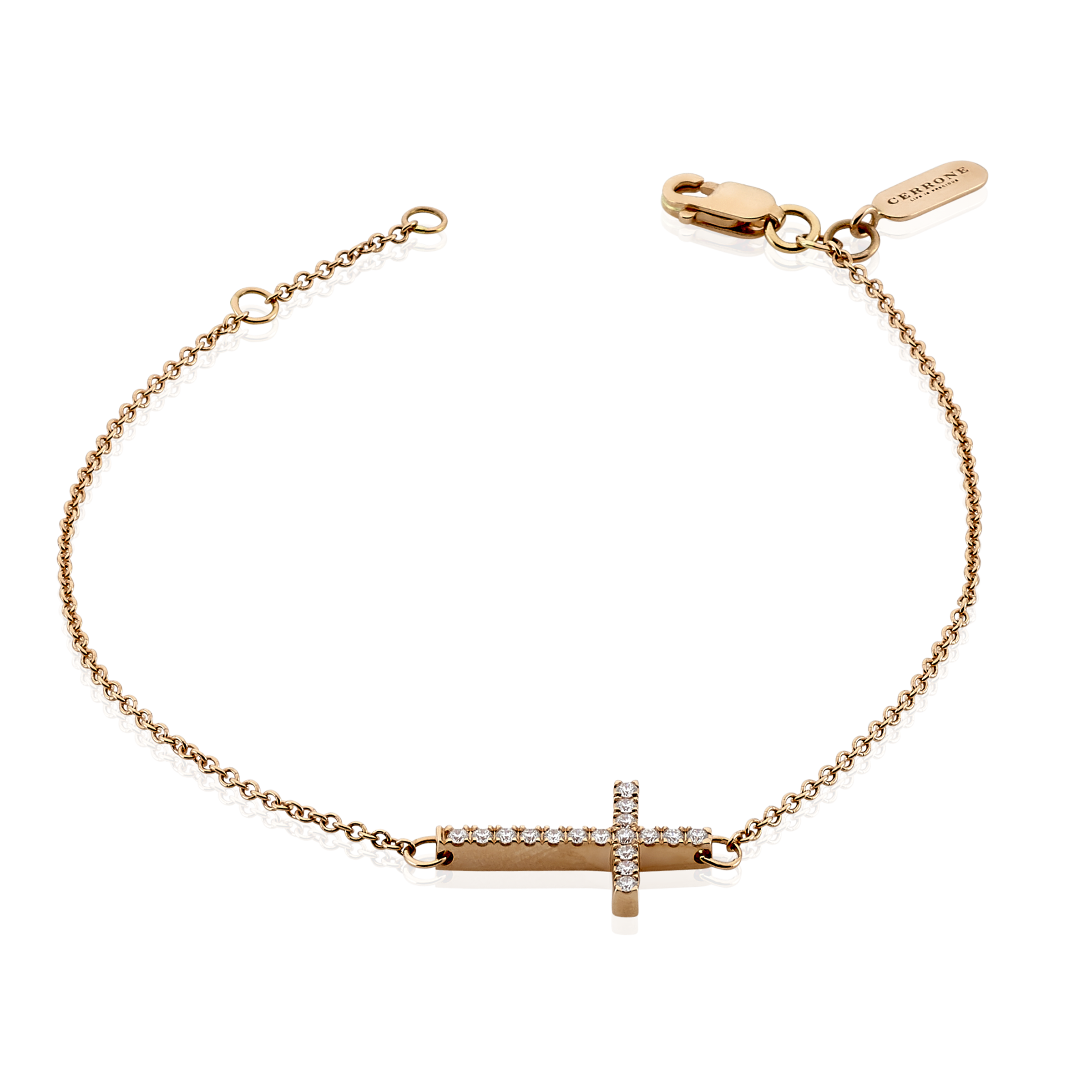 crossing over rose gold bracelet