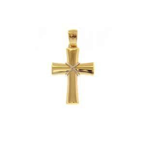 18ct yellow and white gold crucifix pendant