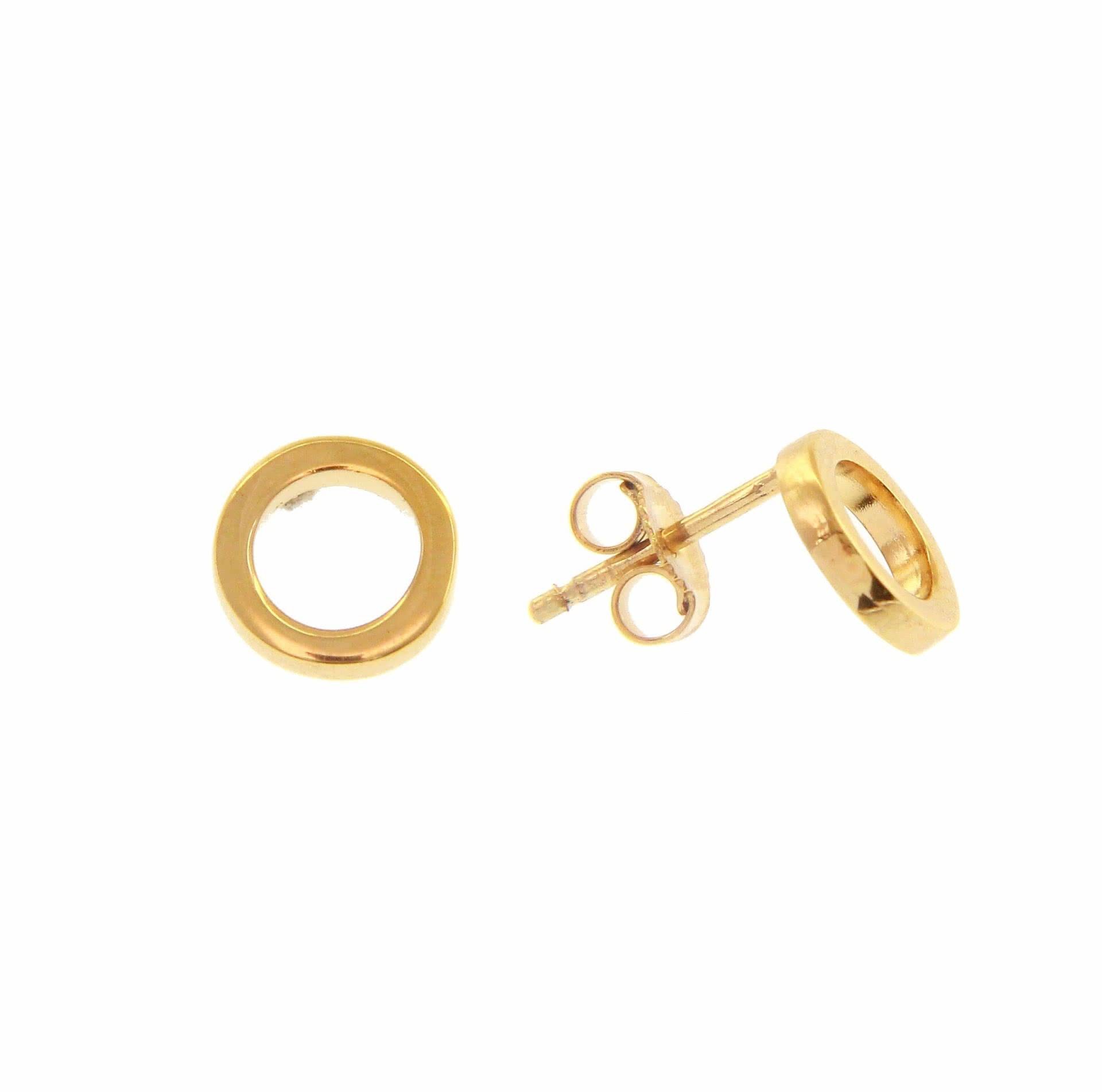 18ct Yellow Gold Circle Stud Earrings | Cerrone Jewellers