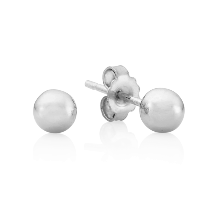 18ct White Gold 4Mm Ball Stud Earrings | Cerrone Jewellers