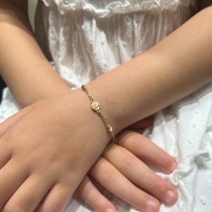 18ct yellow gold baby bracelet with an angel medal