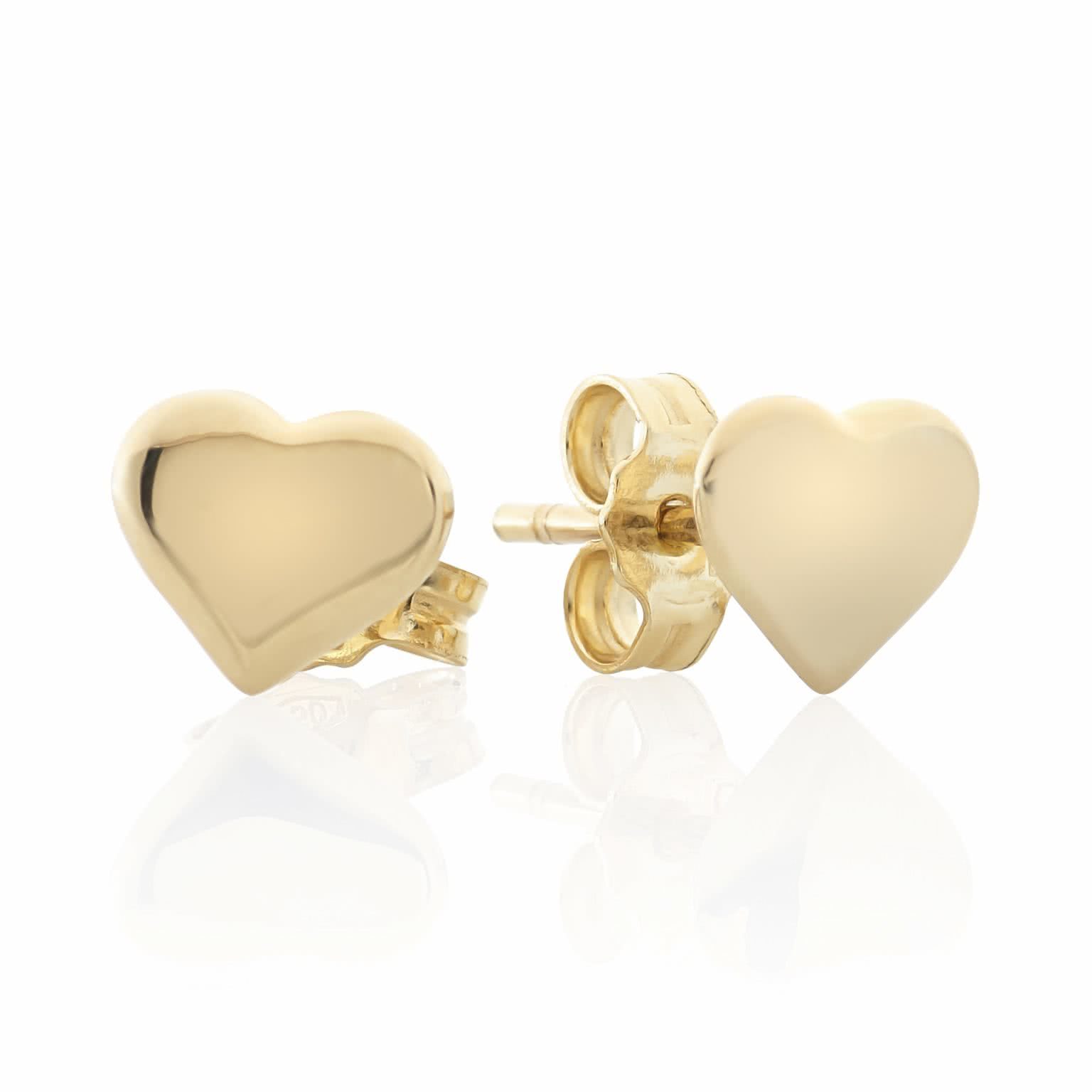 18ct Yellow Gold Baby Heart Stud Earrings | Cerrone Jewellers