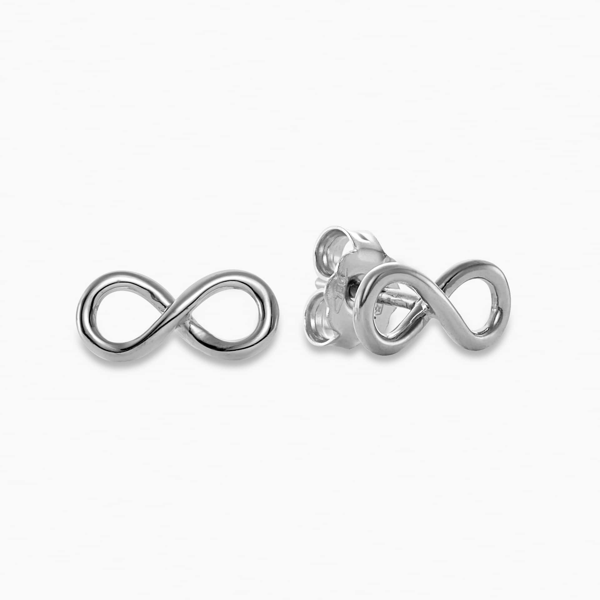 18ct White Gold Small Infinity Stud Earrings | Cerrone Jewellers