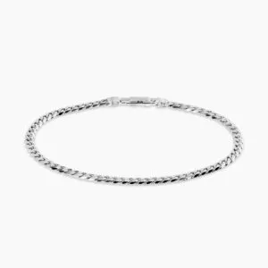 18ct white gold 21cm curb link bracelet