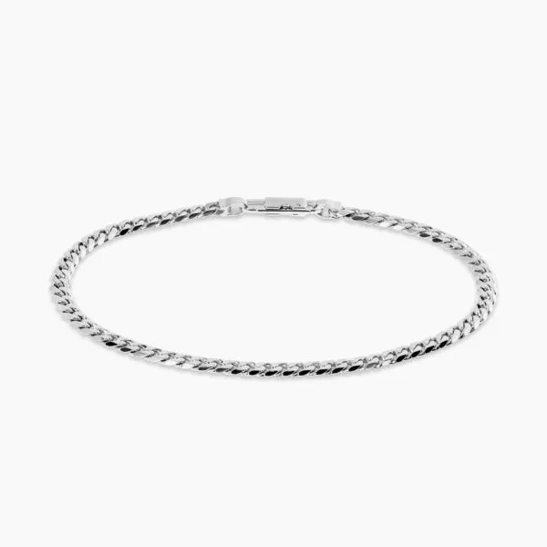 18ct white gold 21cm curb link bracelet