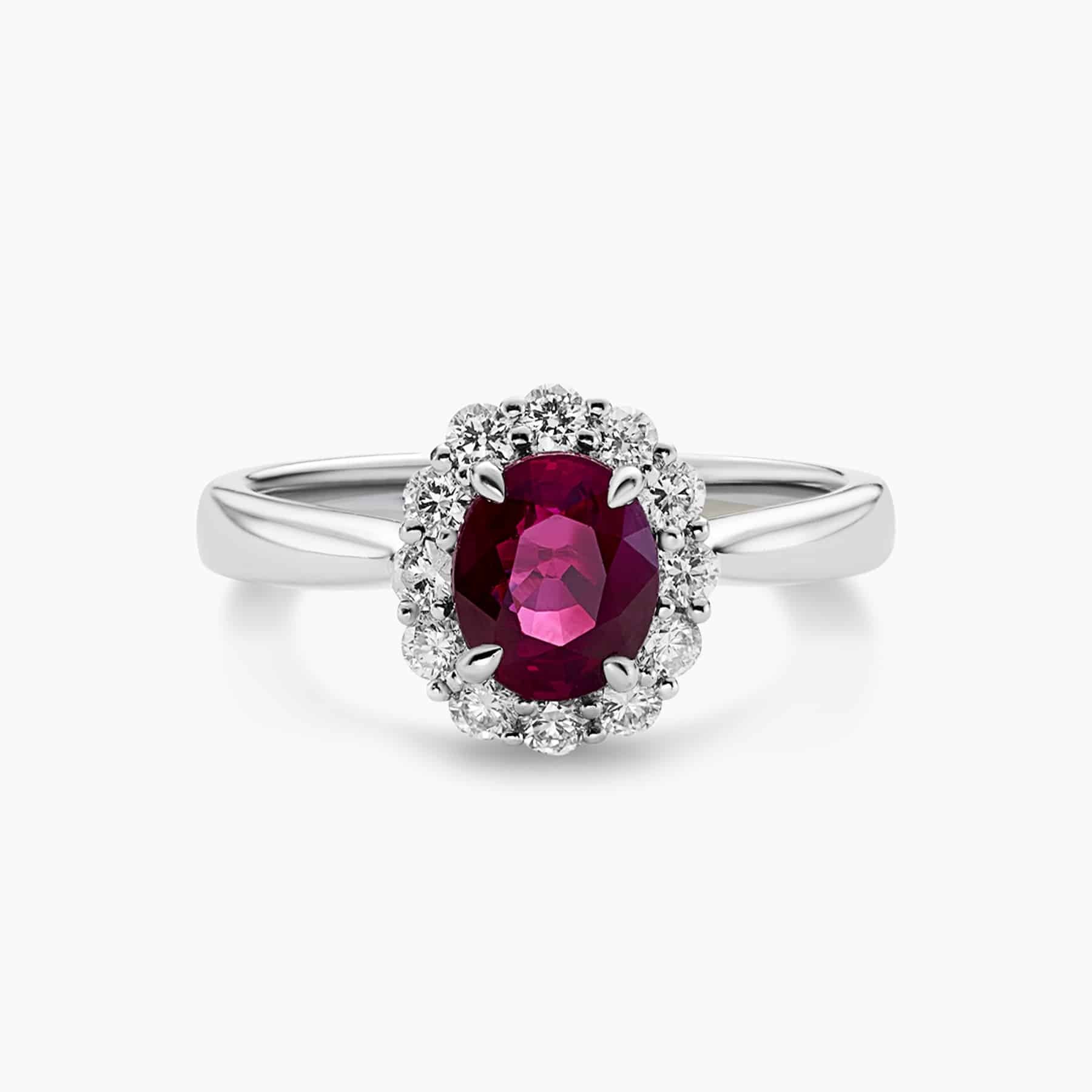 red ruby engagement ring