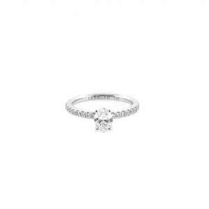 18ct white gold 0.61ct F VS2 oval brilliant cut GIA diamond ring