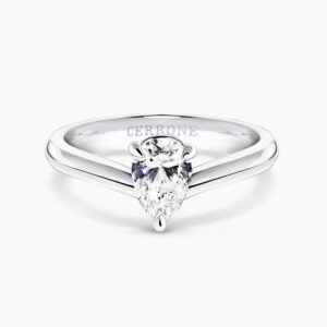 Platinum 0.80ct F SI1 pear shape GIA diamond ring