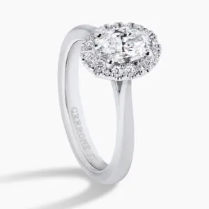 18ct white gold 0.70ct F SI2 oval GIA diamond ring