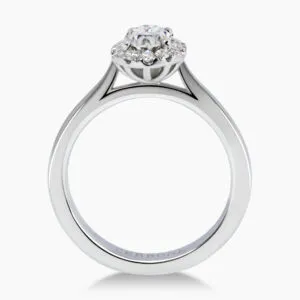 18ct white gold 0.70ct F SI2 oval GIA diamond ring