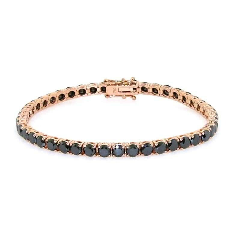 18ct rose gold black diamond tennis bracelet | Cerrone Jewellers