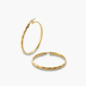 18ct yellow gold 35mm hoop earrings