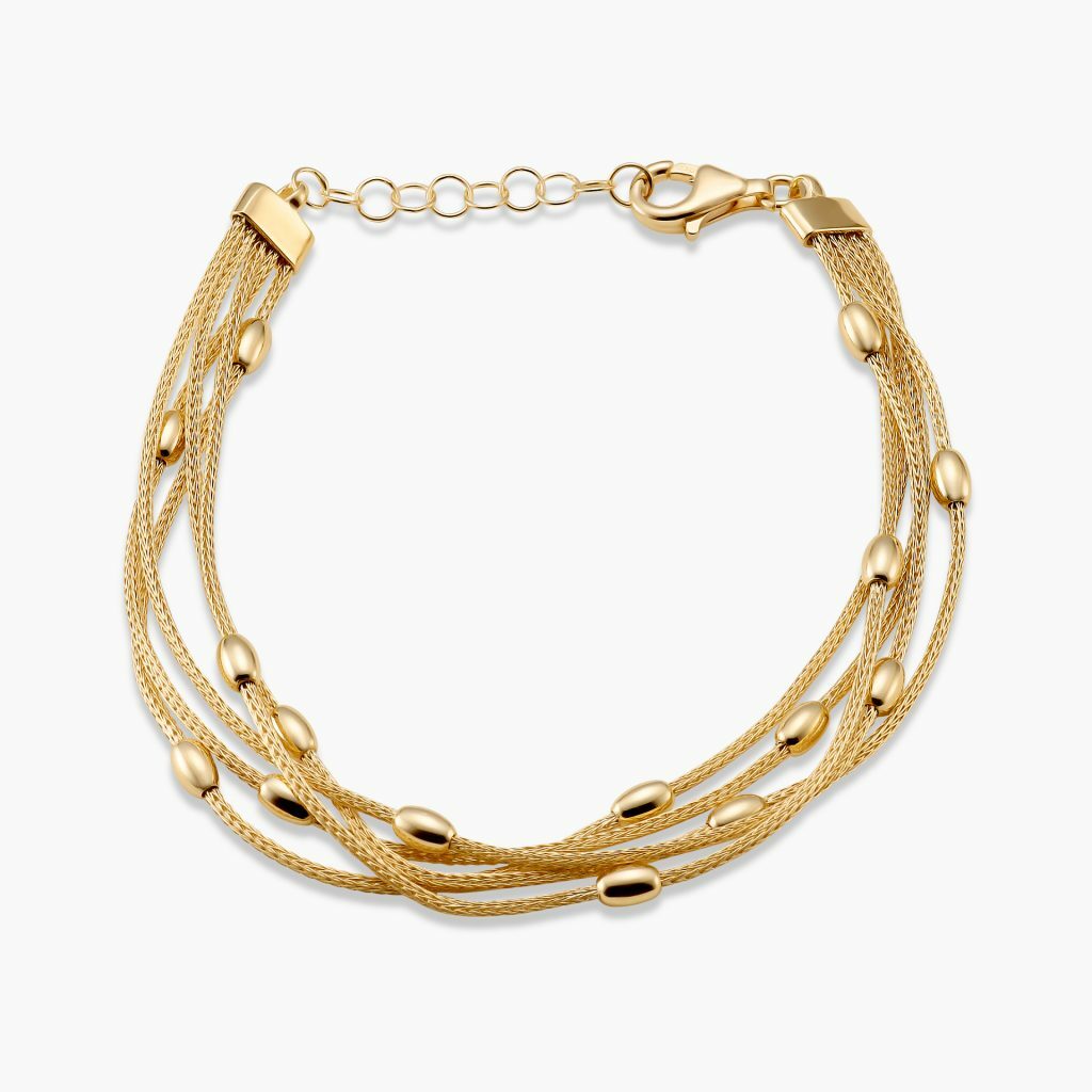 18ct Yellow Gold Layered Woven Bracelet Cerrone Jewellers