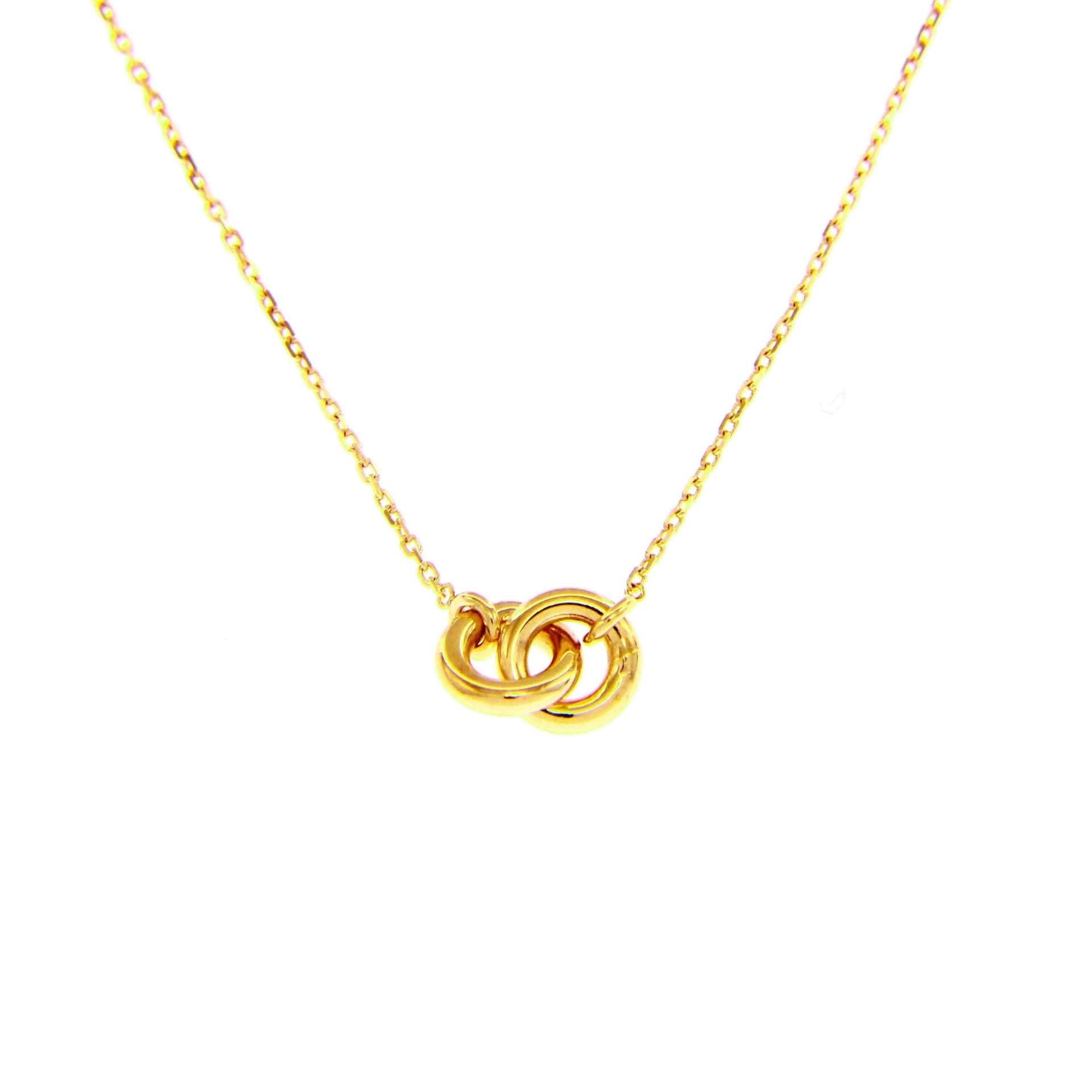 18ct yellow gold double circle necklace | Cerrone Jewellers