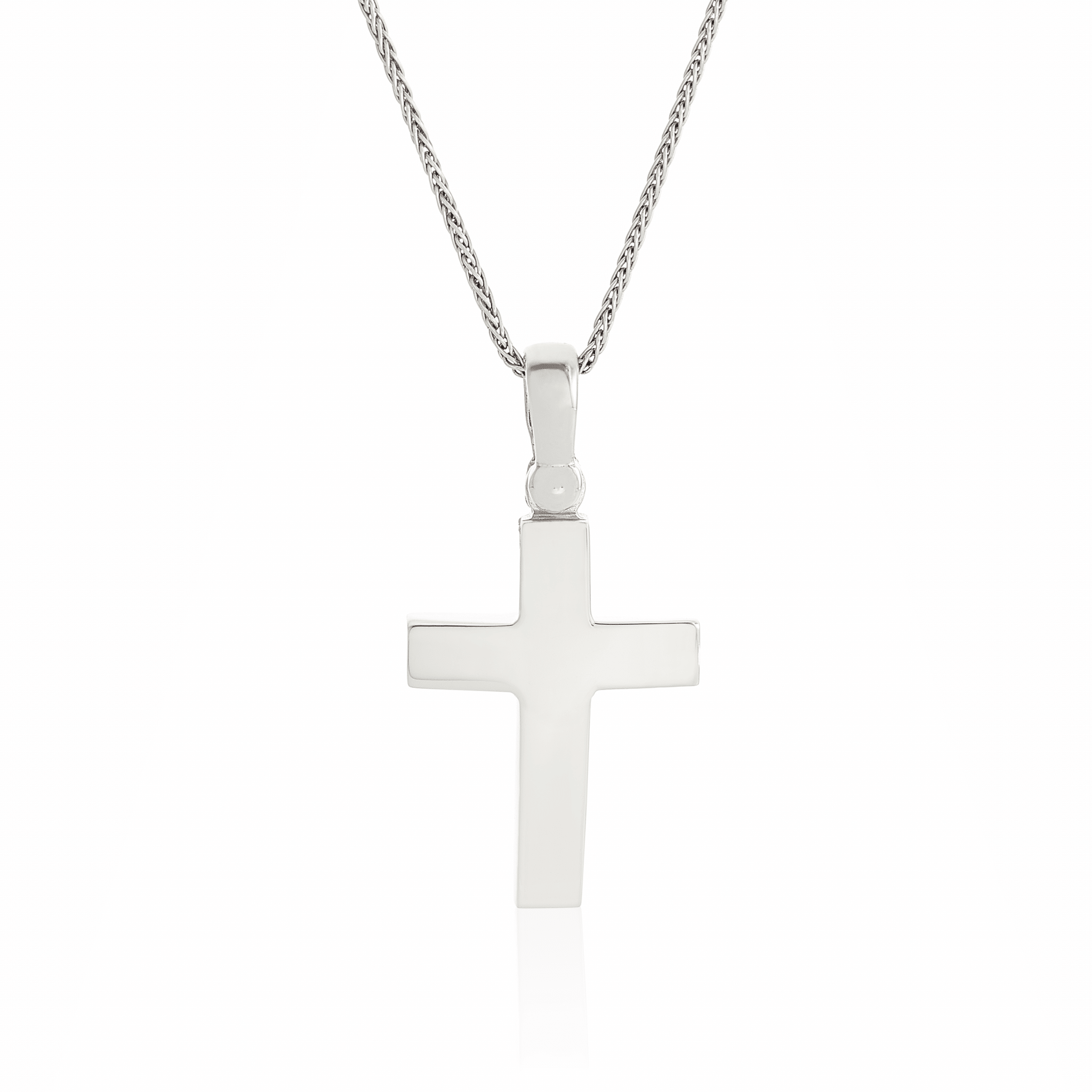 18ct white gold plain cross pendant | Cerrone Jewellers