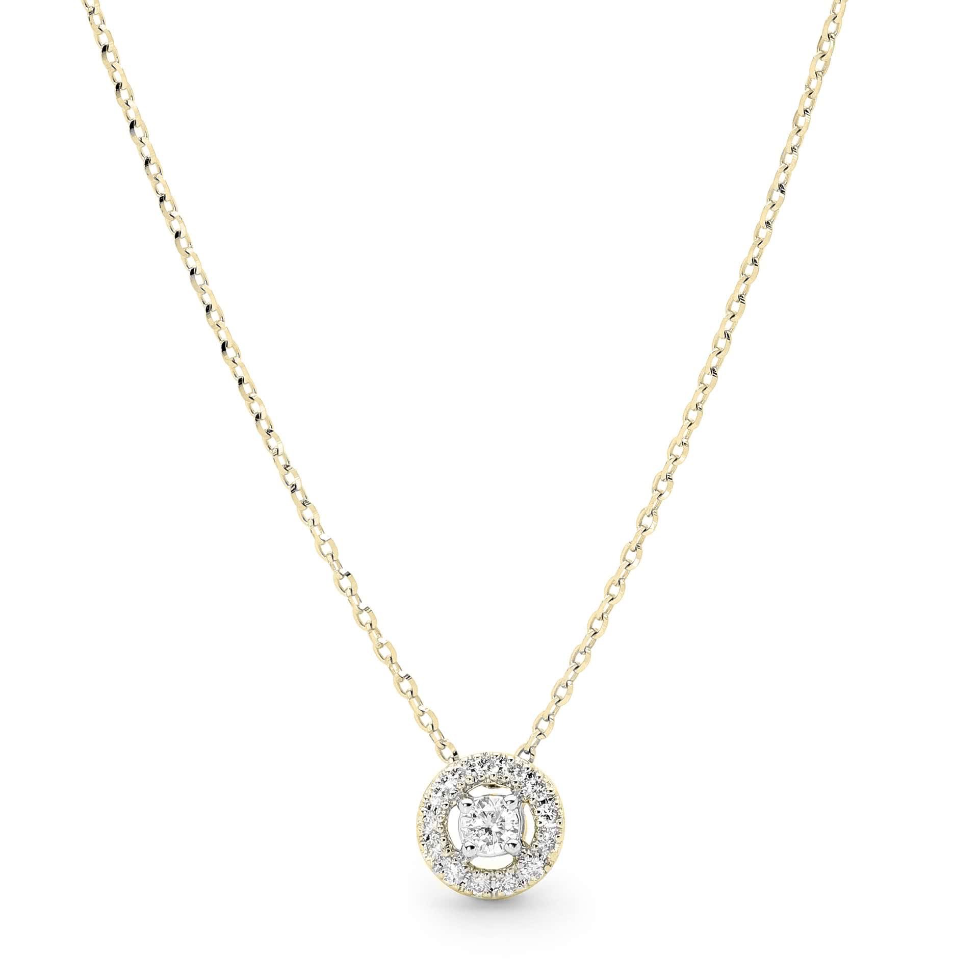 18ct yellow gold cluster diamond necklace | Cerrone Jewellers