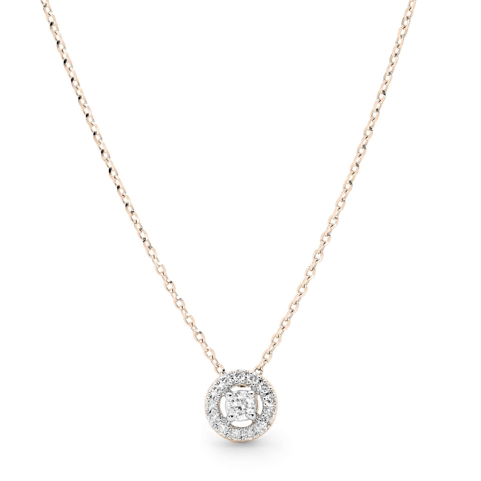 18ct rose gold cluster diamond necklace | Cerrone Jewellers
