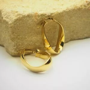 18ct yellow gold flat hoop earrings