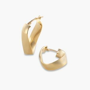 18ct yellow gold flat hoop earrings