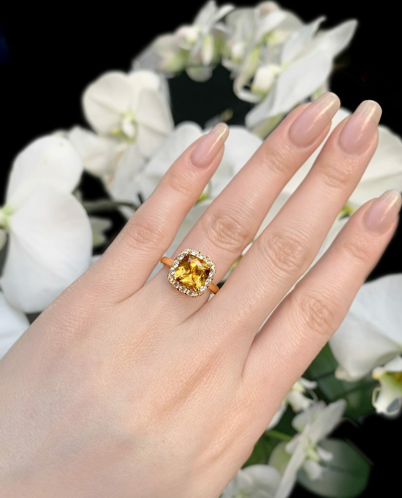 Yellow gold sale tourmaline rings