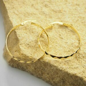 18ct yellow gold plain hoop earrings