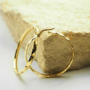 18ct yellow gold 35mm hoop earrings