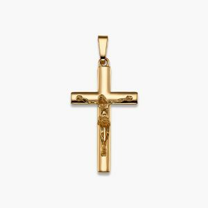 18ct yellow gold cross crucifix pendant