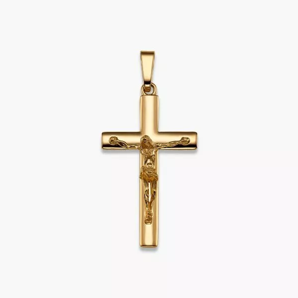 18ct yellow gold cross crucifix pendant