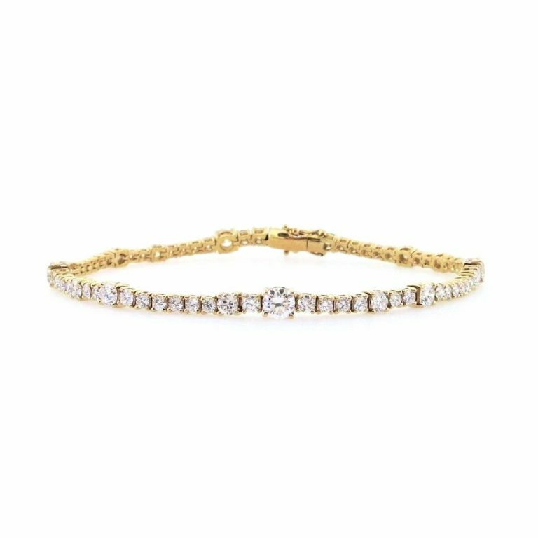 18ct Yellow Gold Diamond Tennis Bracelet Cerrone Jewellers