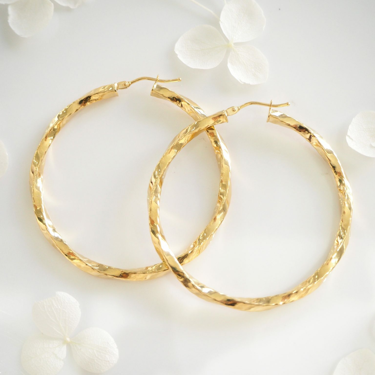 18ct yellow gold twisted hoop earrings Cerrone Jewellers