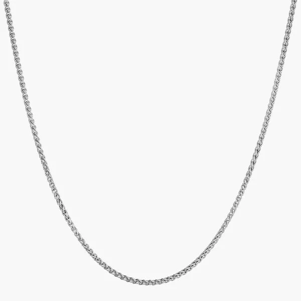 18ct white gold 50cm wheat chain