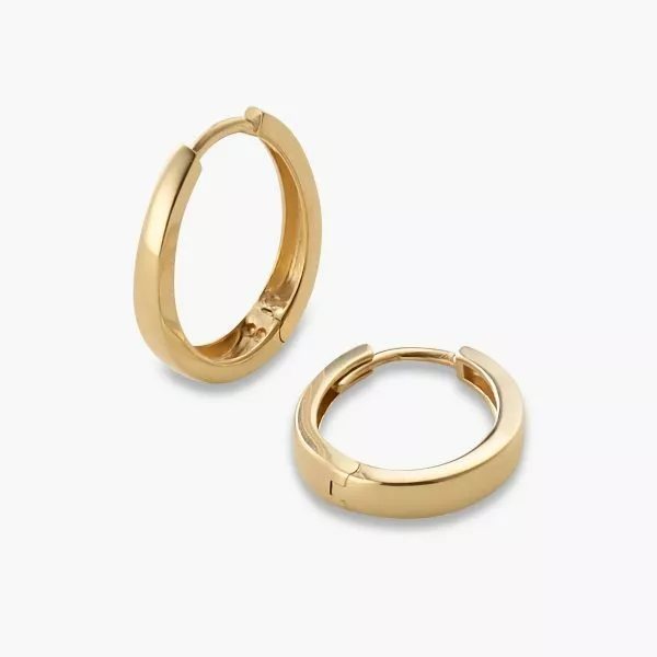 18ct yellow gold oval hoop earrings