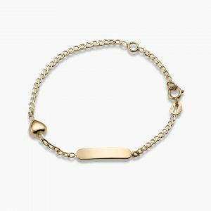 18ct yellow gold ID baby bracelet with a heart