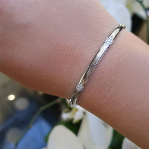 diamond white gold bangle bracelet