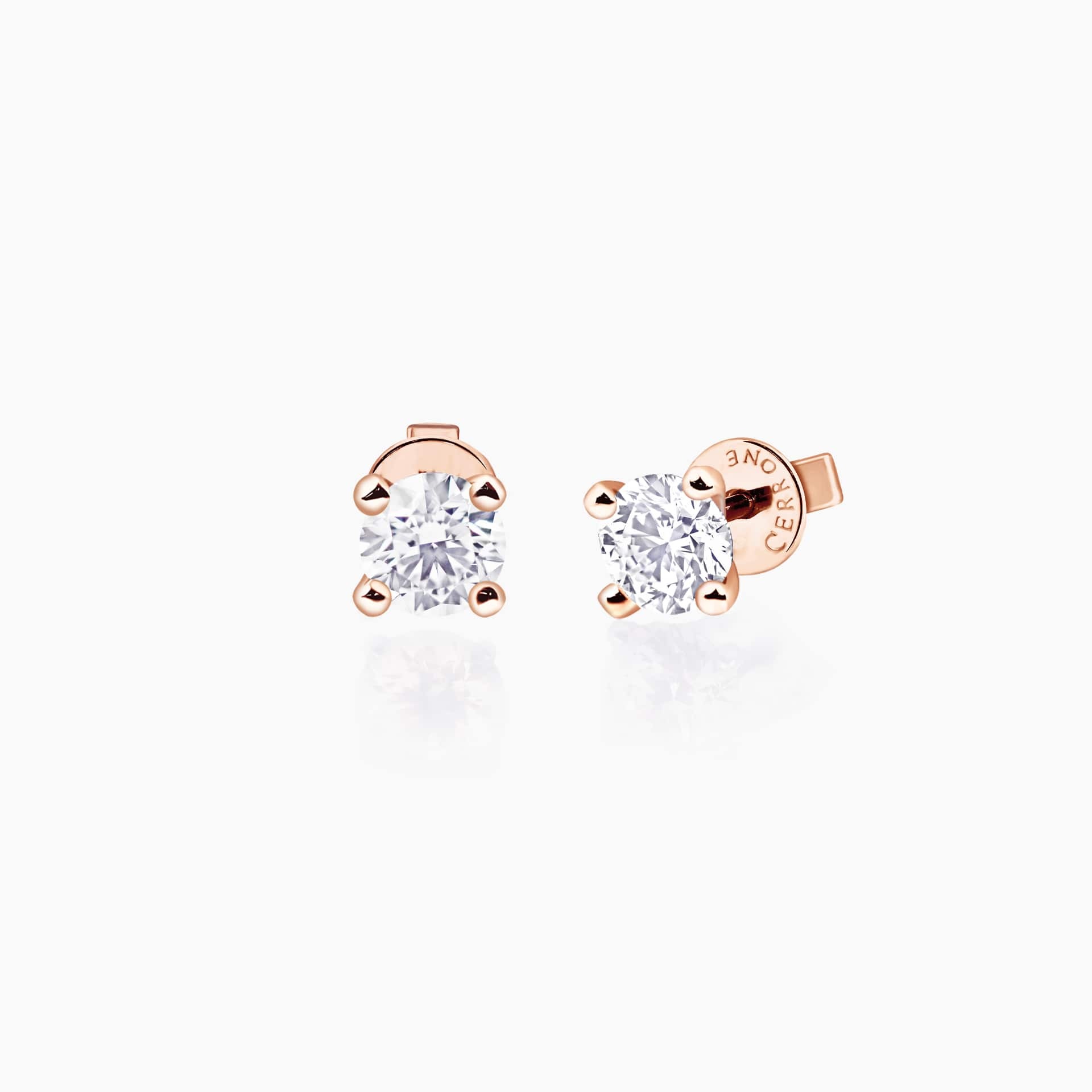 diamond stud earrings rose gold