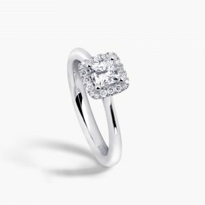 Platinum 0.52ct E SI1 princess cut diamond ring