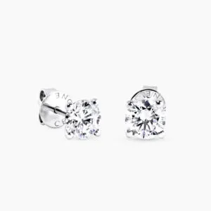 18ct white gold 2=1.40ct diamond stud earrings