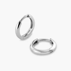 18ct white gold small hoop earrings