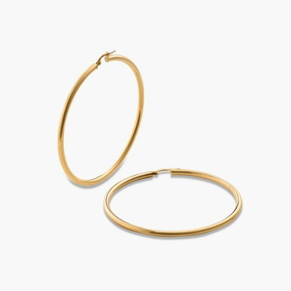 18ct yellow gold large hoop earrings