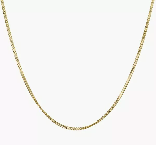 18ct yellow gold 50cm fine curb link chain with spring ring clasp