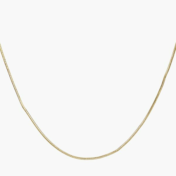 18ct Yellow Gold fine diamond cut snake chain