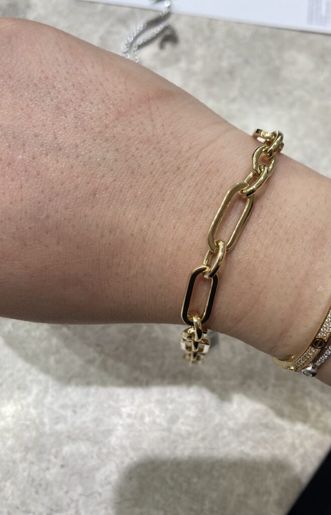 18ct Yellow Gold Paperclip Link Bracelet Cerrone Jewellers