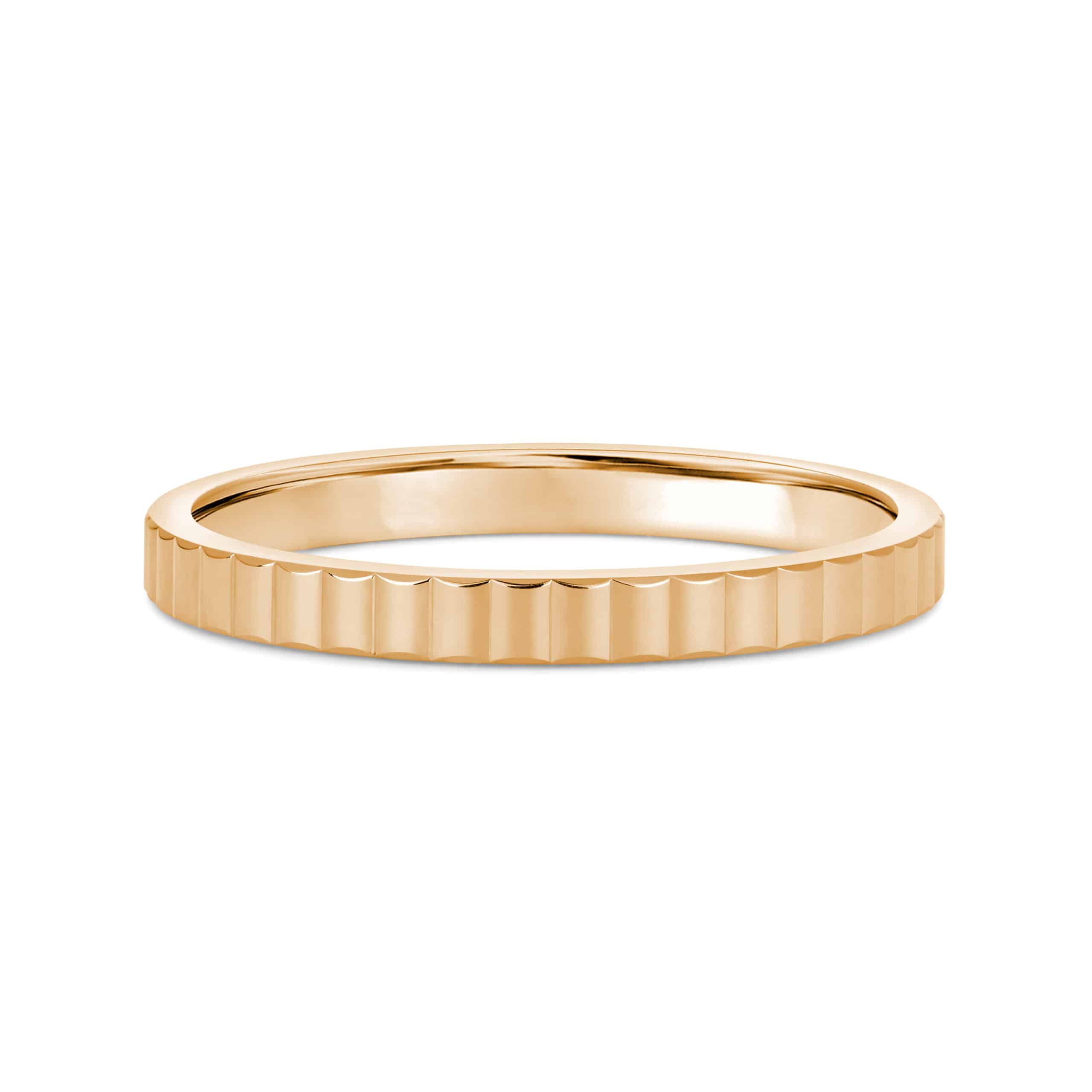 18ct rose gold textured wedding ring | Cerrone Jewellers