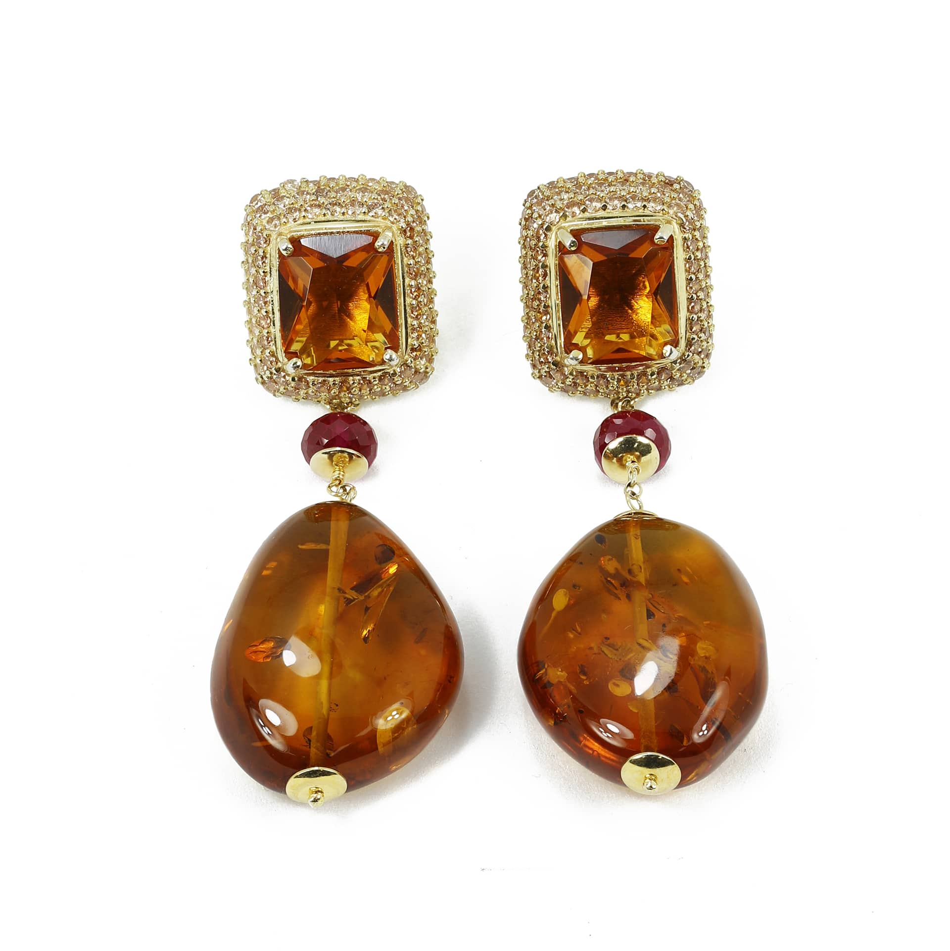 Gold deals amber earrings