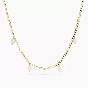 18ct yellow gold freshwater pearl necklace