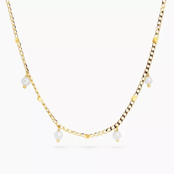 18ct yellow gold freshwater pearl necklace