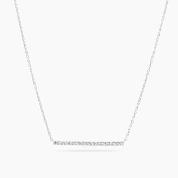 18ct white gold diamond bar necklace