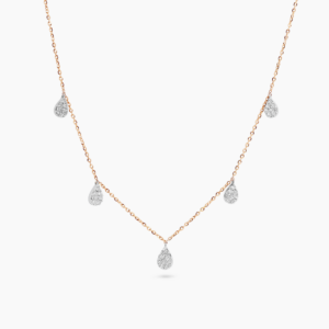 18ct rose gold diamond necklace