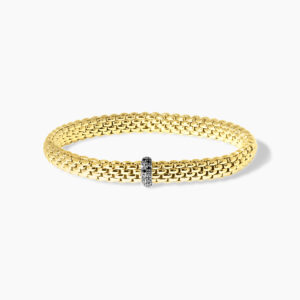 18ct yellow & white gold black diamond Fope bracelet